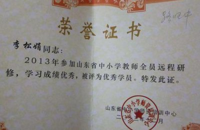 ​山东省小学教师远程研修（山东省小学教师远程研修2009年优秀学员）